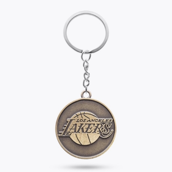 NBA Los Angeles Lakers Basketball Metal Gold Keychain NEW Lebron James - Picture 3 of 3
